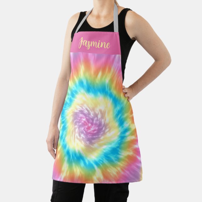 Vibrant Tie-Dye Swirl Design Apron (Insitu)