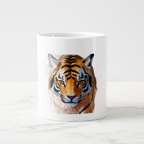 Vibrant Tiger Daring Adventures in WHITE Realms Giant Coffee Mug