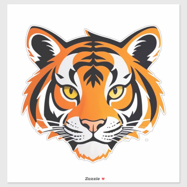 Vibrant Tiger Face Sticker (Sheet)
