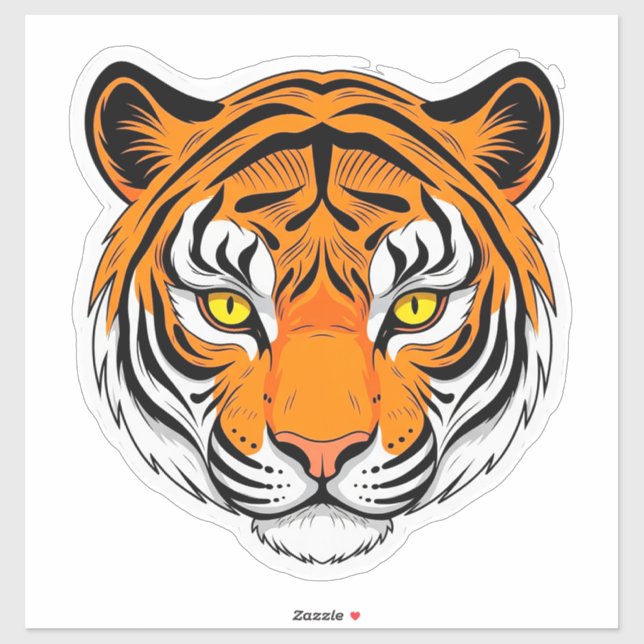 Vibrant Tiger Face Sticker (Sheet)