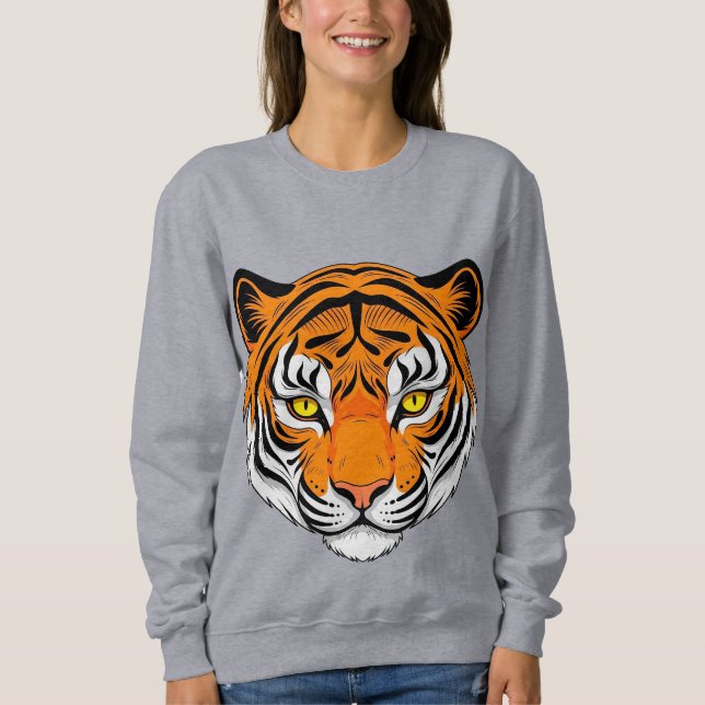 Vibrant Tiger Face Sweatshirt (Front)