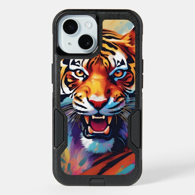 Vibrant tiger otterbox iPhone case (Back)