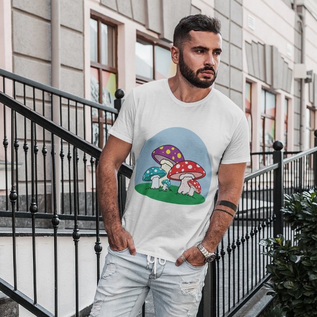 Vibrant Toadstool Mushroom Garden T-Shirt (Creator Uploaded)