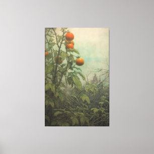 Vibrant Tomato Plant Garden Painting Canvas Print