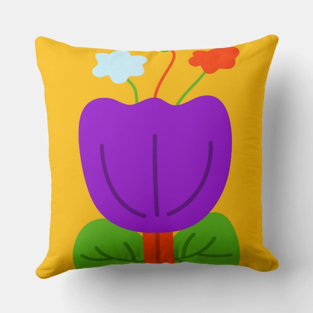 Vibrant Tones Throw Pillow (Back)