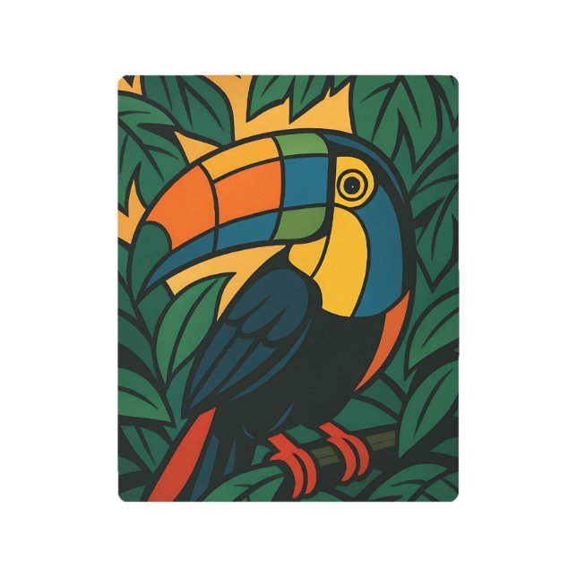 Vibrant Toucan Metal Wall Art (Front)