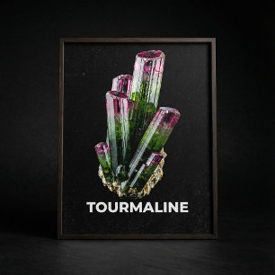 Vibrant Tourmaline Crystal Poster