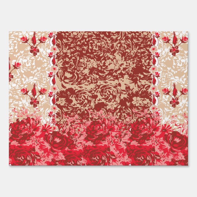 Vibrant traditional fabric featuring intricate flo sign (Front)