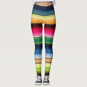 Vibrant Traditional Mexican Blanket Leggings
