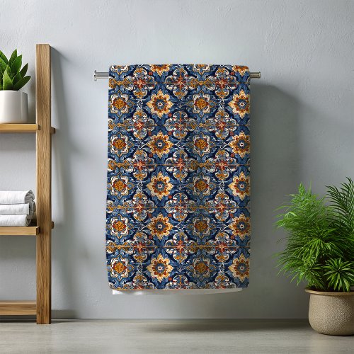 Vibrant Traditional Mexican Talavera Tiles Beach Towel