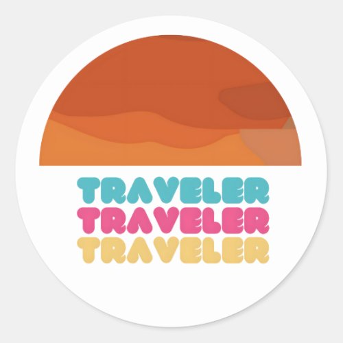 Vibrant Traveler Sticker _ Colorful Retro Travel 