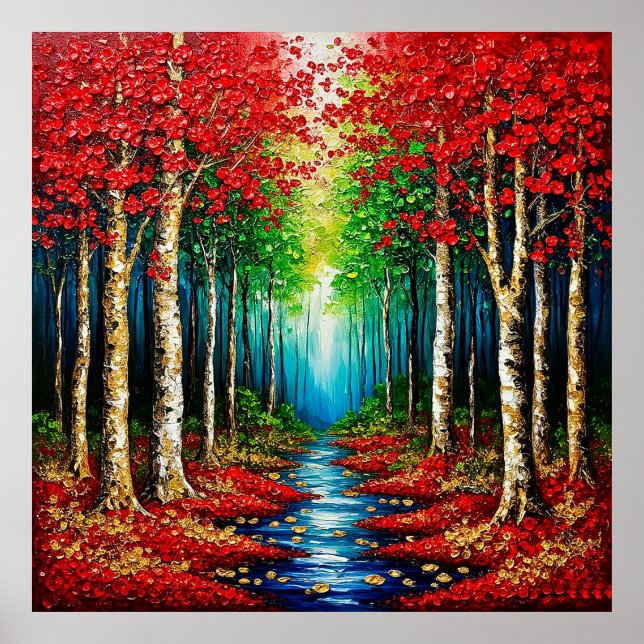 Vibrant Trees and Autumn Foliage Poster (Front)