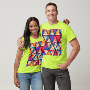 Vibrant Triangle Splatter Art T-Shirt