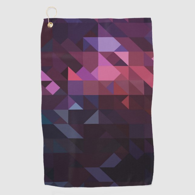 Vibrant Triangles Golf Towel (Front)