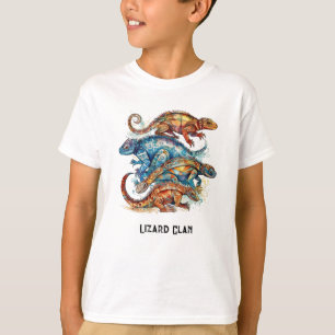 Vibrant Tribal Lizard Totem, custom T-Shirt