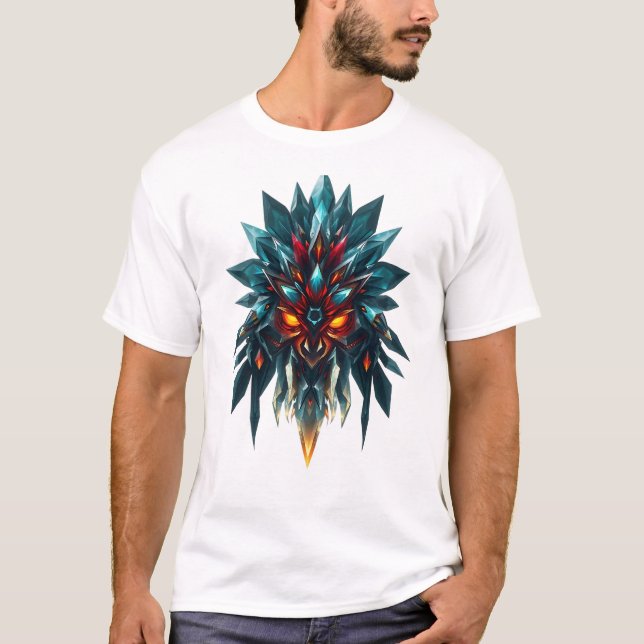 Vibrant Tribal Mask Art T-Shirt (Front)