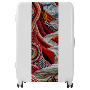 Vibrant Tribal Pattern Mountain Landscape Luggage