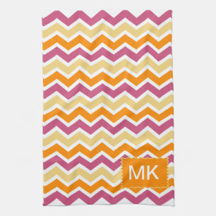 Vibrant Tribal ZigZag Kitchen Towel