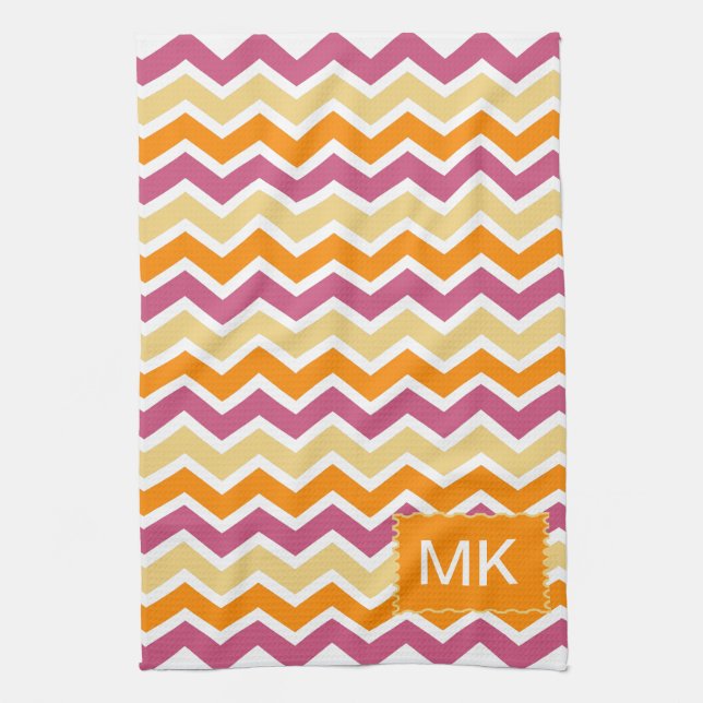 Vibrant Tribal ZigZag Kitchen Towel (Vertical)