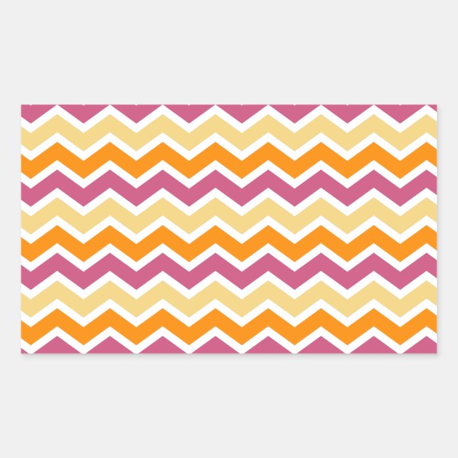 Vibrant Tribal ZigZag Rectangular Sticker (Front)