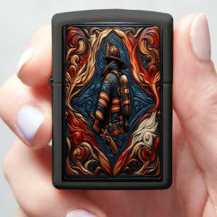 Vibrant Tribute to Courage in Firefighting Art Zippo Lighter