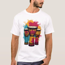 Vibrant Trio of Djembe Drums