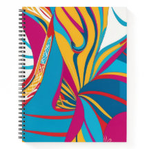 Vibrant Tropical Batik Fusion Abstract Leaves