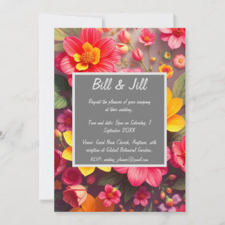 Vibrant Tropical Bloom Wedding Invitation