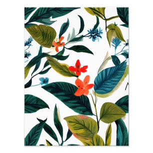 Vibrant Tropical Floral Art - A Splash of Paradise Photo Print