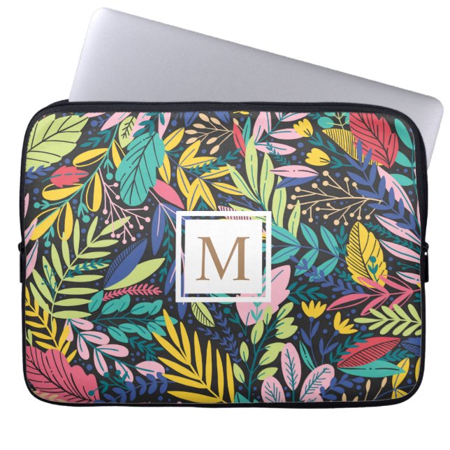Vibrant Tropical Floral | Laptop Sleeve (Front)