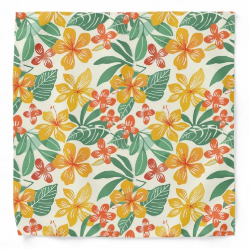 Vibrant Tropical Floral Pattern Bandana