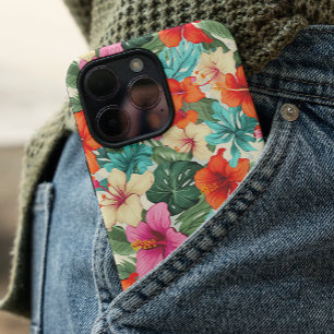 Vibrant Tropical Floral Pattern iPhone 16 Case