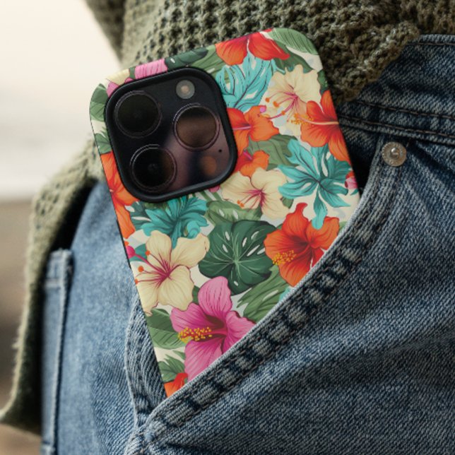 Vibrant Tropical Floral Pattern Case-Mate iPhone Case (Creator Uploaded)