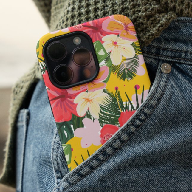 Vibrant Tropical Floral Pattern Case-Mate iPhone Case (Creator Uploaded)
