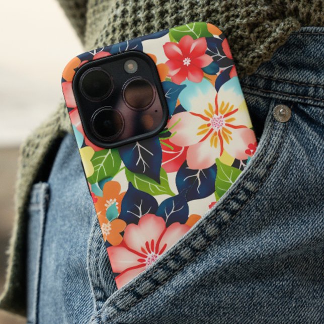 Vibrant Tropical Floral Pattern Case-Mate iPhone Case (Creator Uploaded)