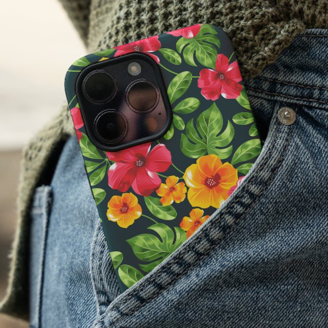 Vibrant Tropical Floral Pattern Iphone Case (Creator Uploaded)