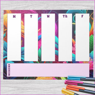 Vibrant Tropical Floral Weekly Calendar Notepad
