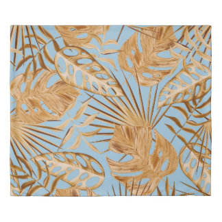 Vibrant Tropical Flowers: Colorful Seamless. Duvet Cover