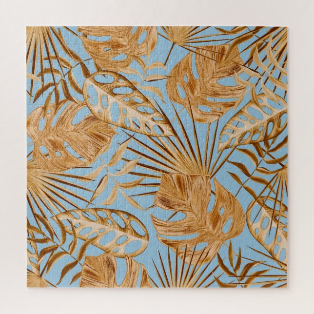 Vibrant Tropical Flowers: Colorful Seamless. Jigsaw Puzzle (Vertical)