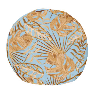 Vibrant Tropical Flowers: Colorful Seamless. Pouf