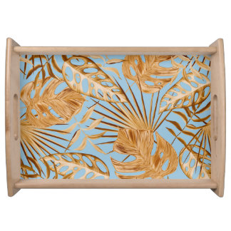 Vibrant Tropical Flowers: Colorful Seamless. Serving Tray