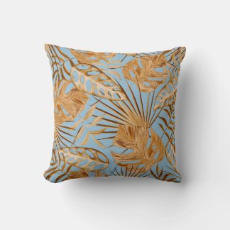 Vibrant Tropical Flowers: Colorful Seamless. Throw Pillow