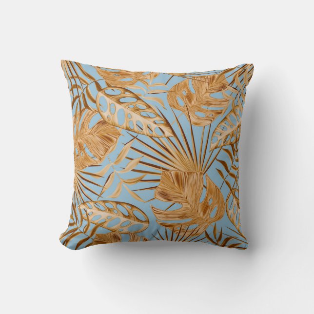 Vibrant Tropical Flowers: Colorful Seamless. Throw Pillow (Front)