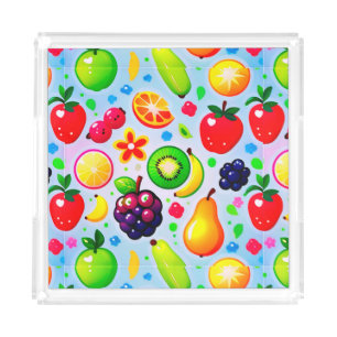 Vibrant Tropical Fruits Acrylic Tray