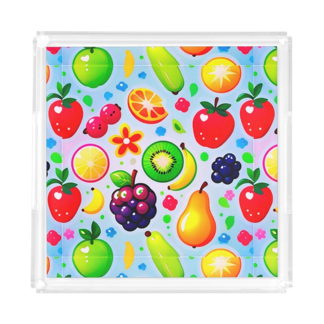 Vibrant Tropical Fruits Acrylic Tray (Front)