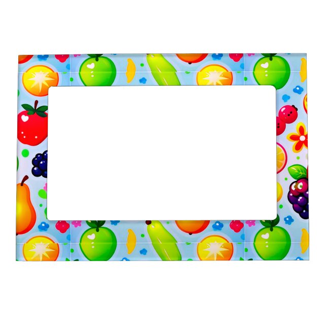 Vibrant Tropical Fruits Magnetic Frame (Front)
