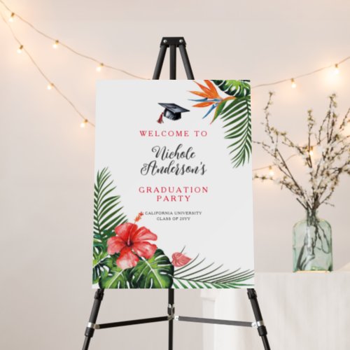 Vibrant Tropical Graduation Party Welcome Sign