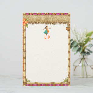 Vibrant Tropical Hawaiian Tiki Luau Bamboo  Stationery