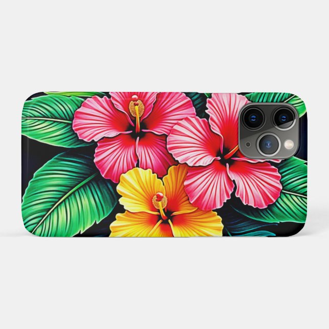 Vibrant Tropical Hibiscus Art Case-Mate iPhone Case (Back (Horizontal))