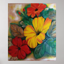 Vibrant Tropical Hibiscus Flower Poster
